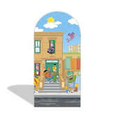 Sesame Street Theme Happy Birthday Party Arch Backdrop Wall Cloth Cover